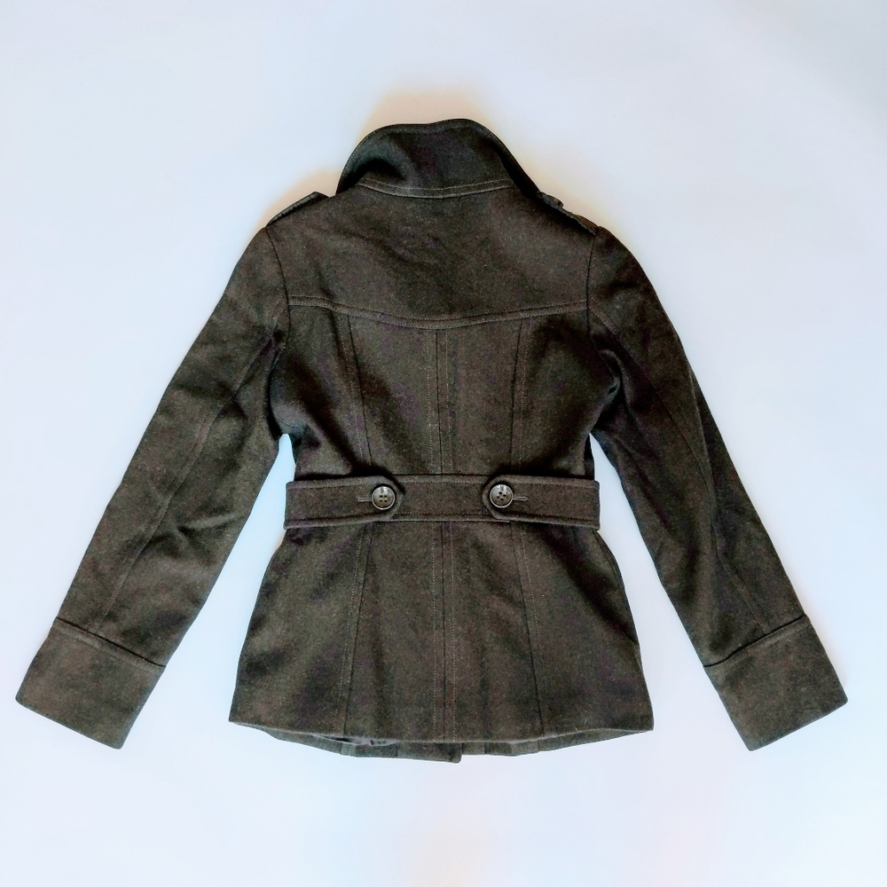 H&M Wool Military Style Coat Olive Green - Picture 6 of 11
